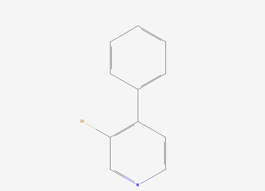 Two-dimensional chemical structure of 3-Bromo-4-phenylpyridine
