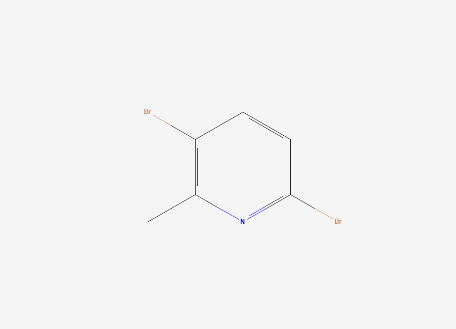 Two-dimensional chemical structure of 3,6-Dibromo-2-methylpyridine