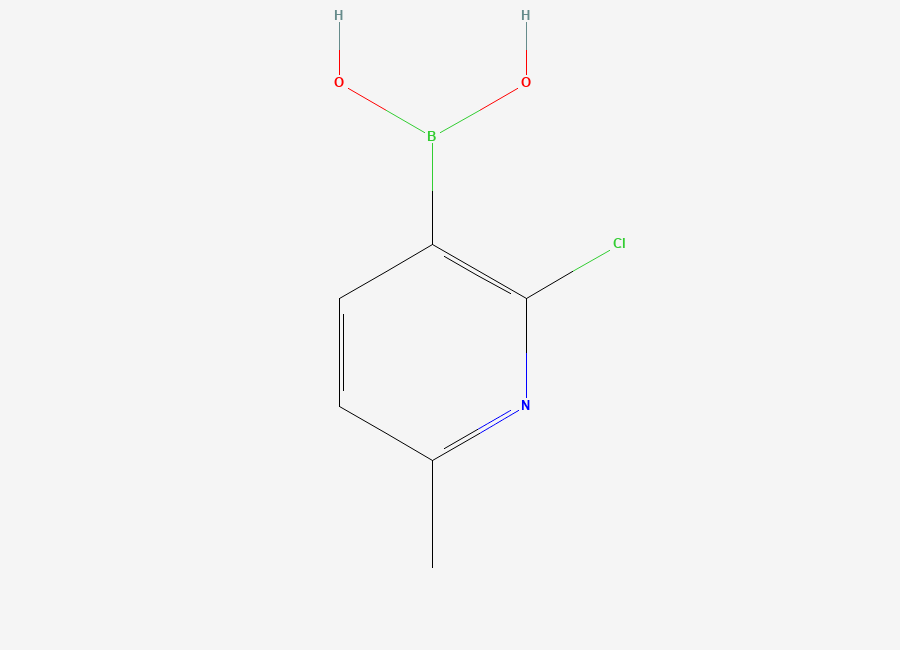 Two-dimensional chemical structure of 2-Chloro-6-methylpyridine-3-boronic acid