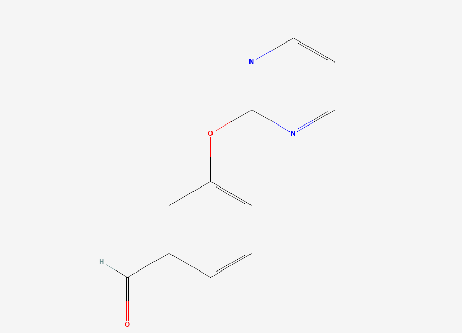 Two-dimensional chemical structure of 3-(Pyrimidin-2-yloxy)benzaldehyde