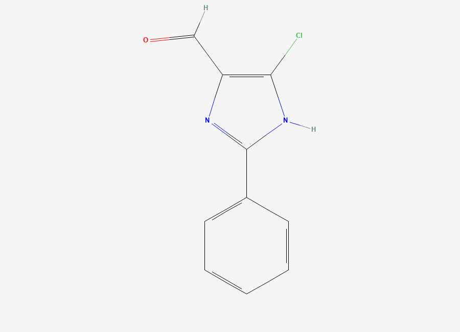 Two-dimensional chemical structure of 5-Chloro-2-phenyl-1H-imidazole-4-carboxaldehyde