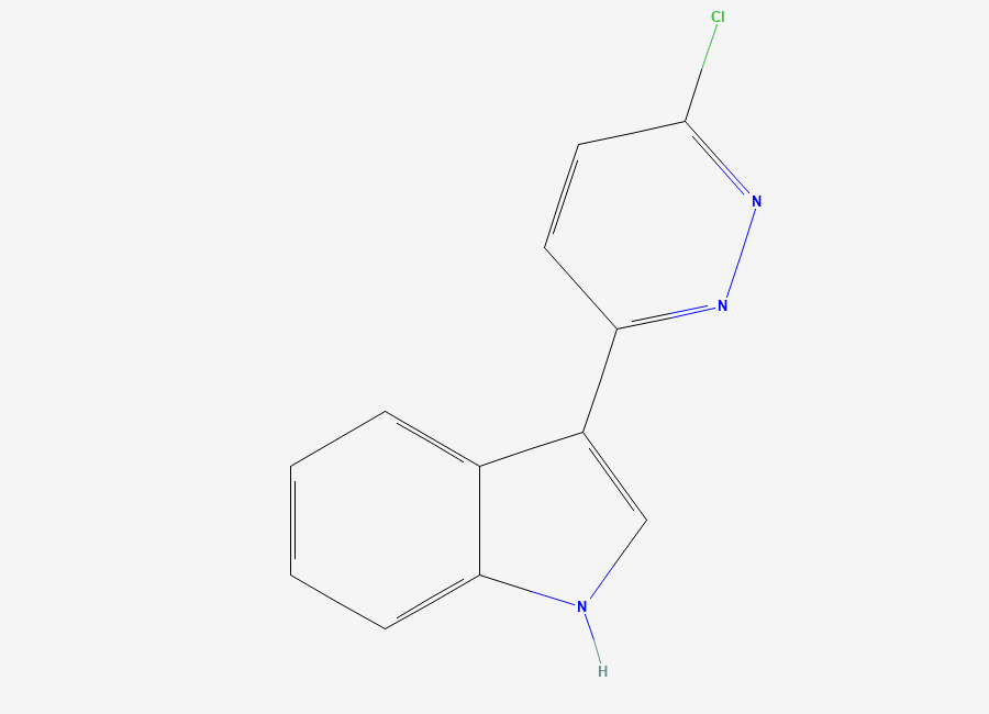 Two-dimensional chemical structure of 3-(6-chloropyridazin-3-yl)-1H-indole