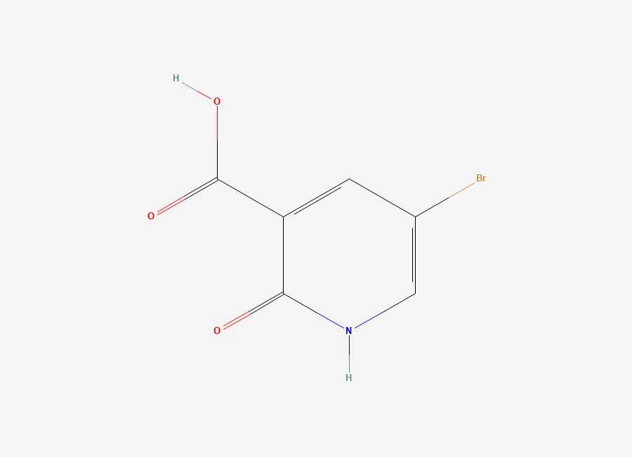 Two-dimensional chemical structure of 5-Bromo-1,2-dihydro-2-oxo-3-pyridinecarboxylic acid