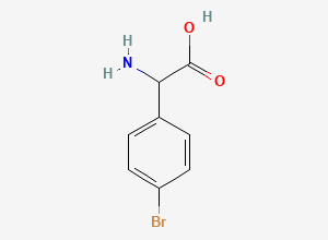 Two-dimensional chemical structure of 2-Amino-2-(4-bromophenyl)acetic acid