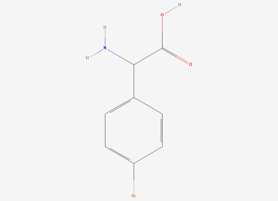 Two-dimensional chemical structure of 2-Amino-2-(4-bromophenyl)acetic acid