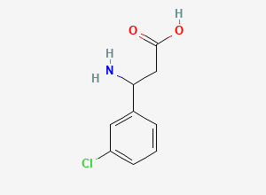 Two-dimensional chemical structure of 3-Amino-3-(3-chlorophenyl)propanoic acid