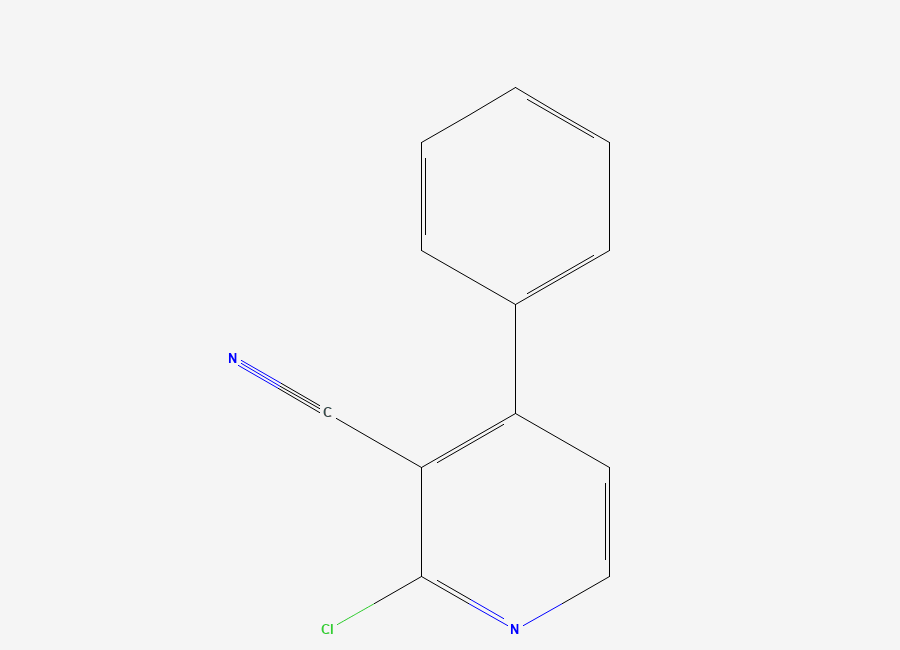Two-dimensional chemical structure of 2-Chloro-4-phenylnicotinonitrile