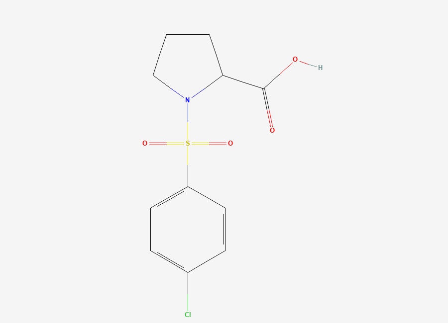 Two-dimensional chemical structure of 1-(4-Chlorobenzene-1-sulfonyl)proline