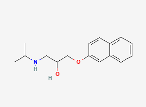 Two-dimensional chemical structure of 1-((1-Methylethyl)amino)-3-(2-naphthalenyloxy)-2-propanol, CAS 2007-72-9
