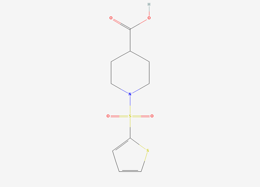 Two-dimensional chemical structure of 1-(Thiophene-2-sulfonyl)-piperidine-4-carboxylic acid