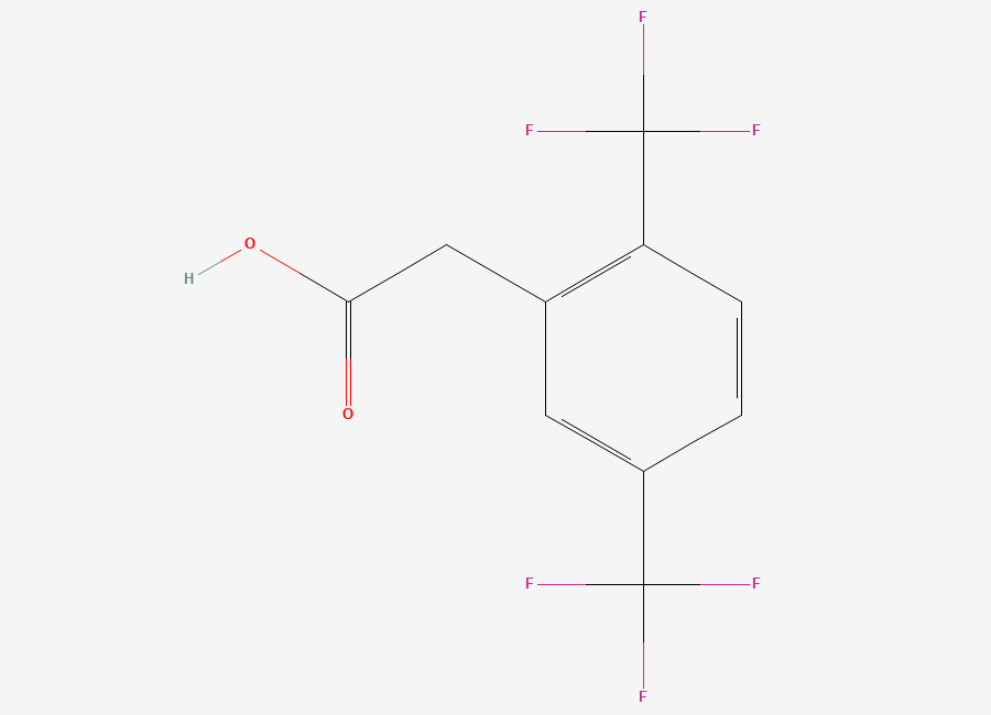 Two-dimensional chemical structure of 2,5-Bis(trifluoromethyl)phenylacetic acid