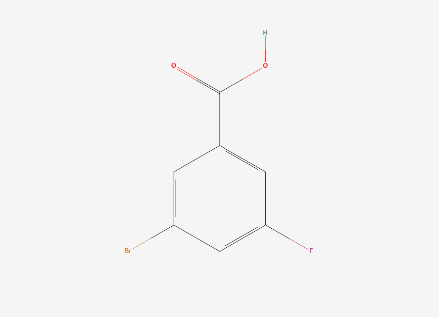 Two-dimensional chemical structure of 3-Bromo-5-fluorobenzoic acid