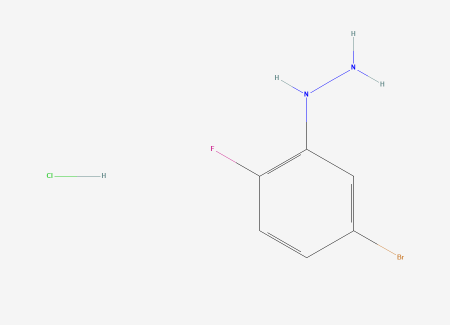 Two-dimensional chemical structure of 5-Bromo-2-fluorophenylhydrazine hydrochloride