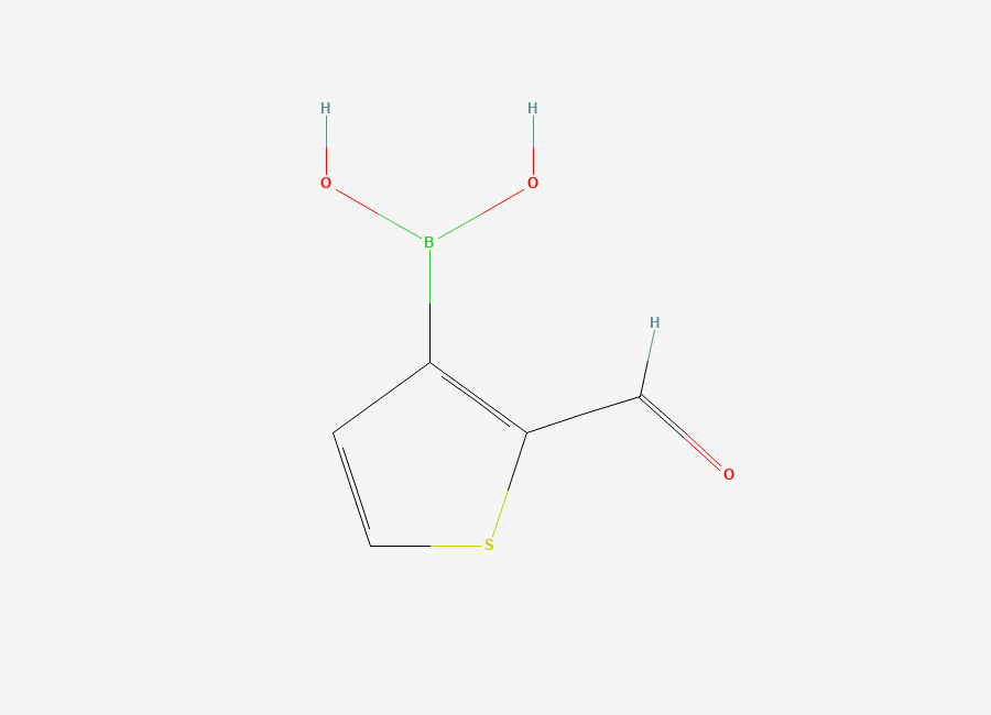 Two-dimensional chemical structure of 2-Formyl-3-thiopheneboronic acid