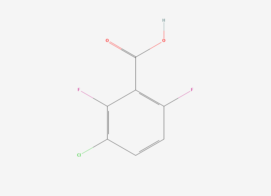 Two-dimensional chemical structure of 3-Chloro-2,6-difluorobenzoic acid