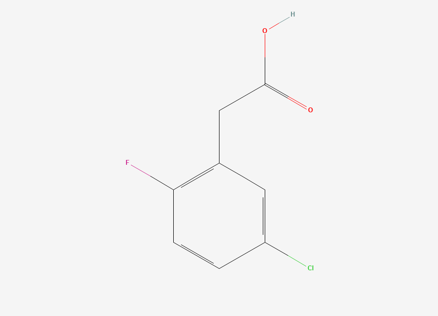 Two-dimensional chemical structure of 5-Chloro-2-fluorophenylacetic acid