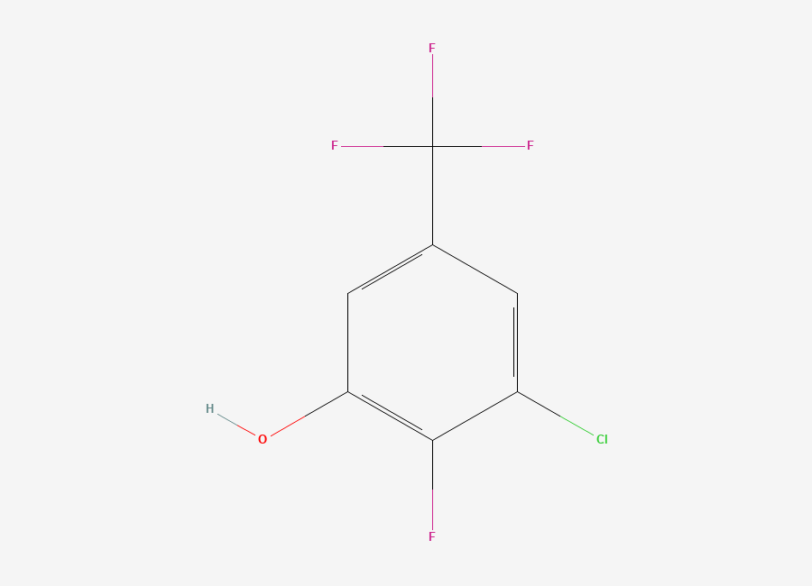 Two-dimensional chemical structure of 3-Chloro-2-fluoro-5-(trifluoromethyl)phenol