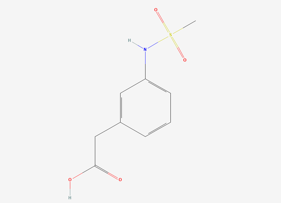 Two-dimensional chemical structure of (3-((Methylsulfonyl)amino)phenyl)acetic acid