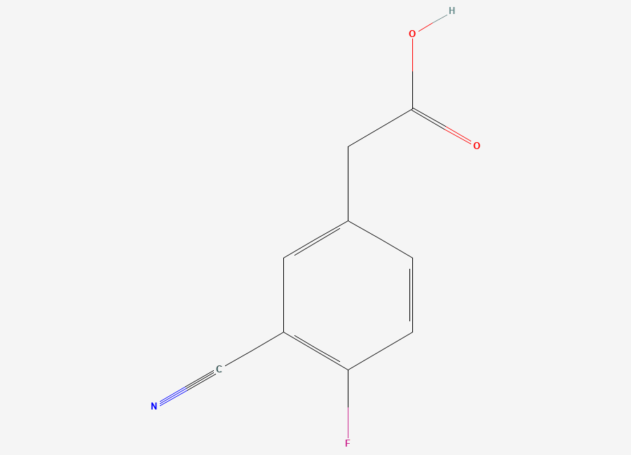 Two-dimensional chemical structure of 2-(3-Cyano-4-fluorophenyl)acetic acid