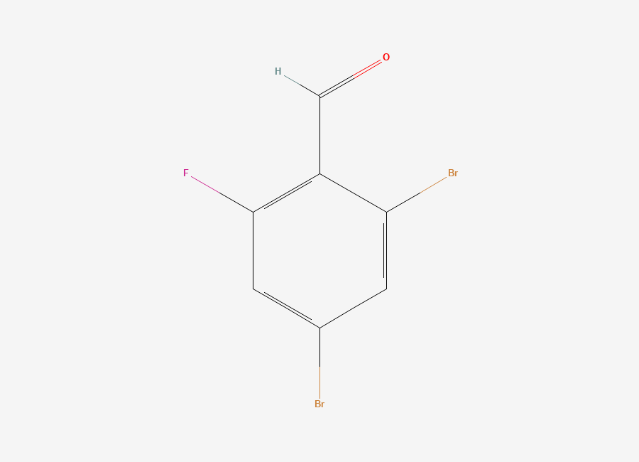 Two-dimensional chemical structure of 2,4-Dibromo-6-fluorobenzaldehyde