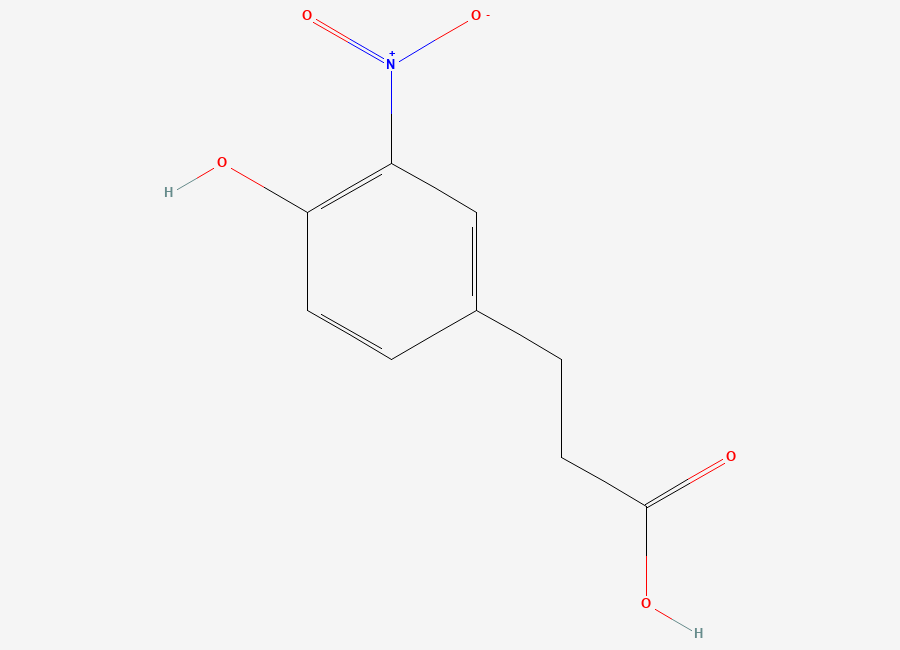 Two-dimensional chemical structure of 3-(4-Hydroxy-3-nitrophenyl)propanoic acid
