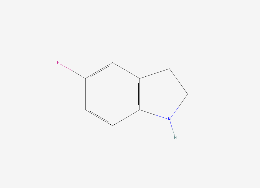 Two-dimensional chemical structure of 5-Fluoroindoline