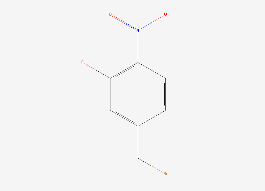 Two-dimensional chemical structure of 3-Fluoro-4-nitrobenzyl bromide