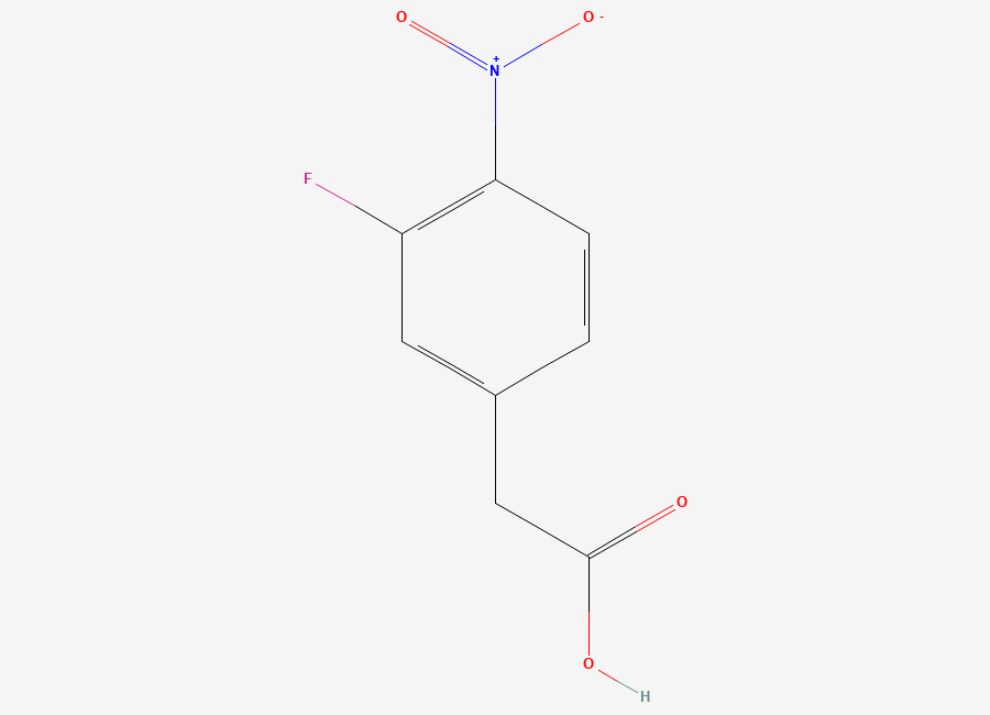 Two-dimensional chemical structure of 2-(3-Fluoro-4-nitrophenyl)acetic acid