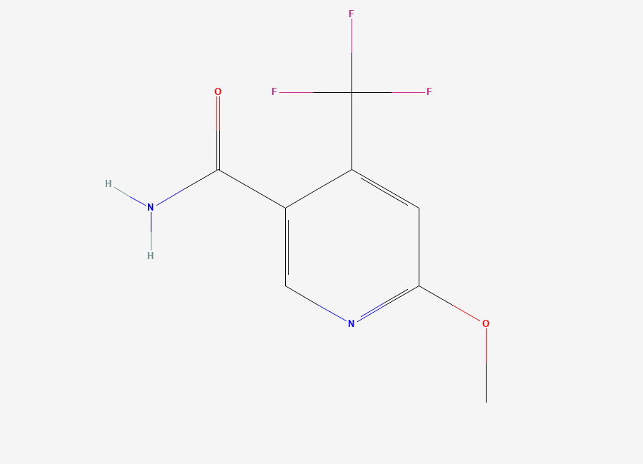Two-dimensional chemical structure of 6-Methoxy-4-(trifluoromethyl)pyridine-3-carboxamide