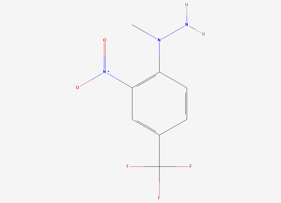 Two-dimensional chemical structure of 1-Methyl-1-(2-nitro-4-(trifluoromethyl)phenyl)hydrazine