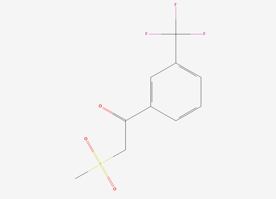Two-dimensional chemical structure of 2-(Methylsulfonyl)-1-(3-(trifluoromethyl)phenyl)ethanone