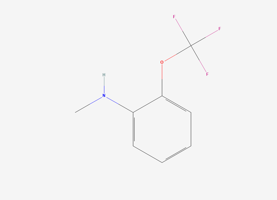 Two-dimensional chemical structure of N-methyl-2-(trifluoromethoxy)aniline