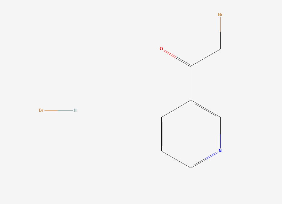 Two-dimensional chemical structure of 3-(2-Bromoacetyl)pyridine hydrobromide