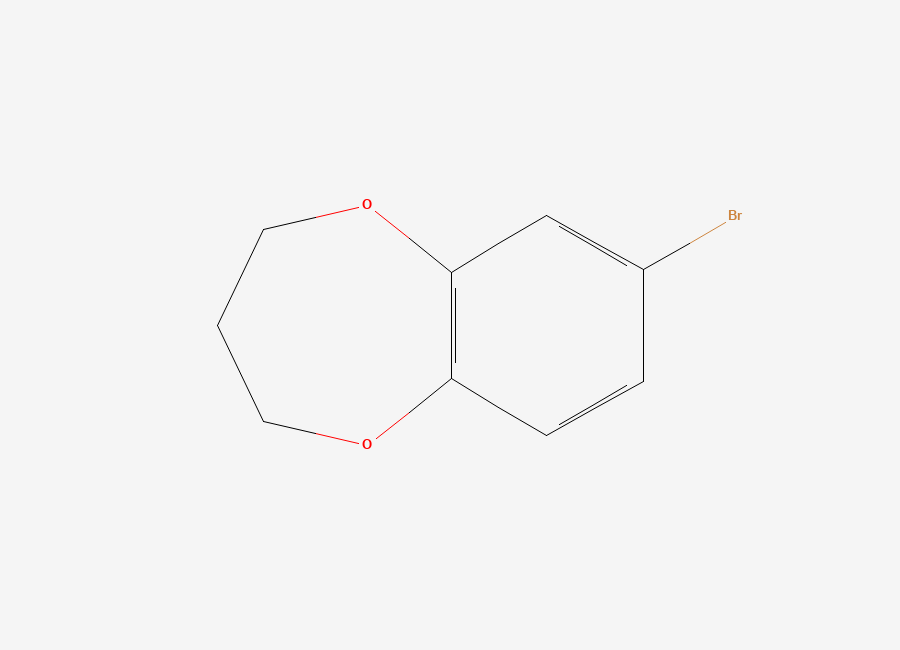 Two-dimensional chemical structure of 7-Bromo-3,4-dihydro-2H-1,5-benzodioxepine
