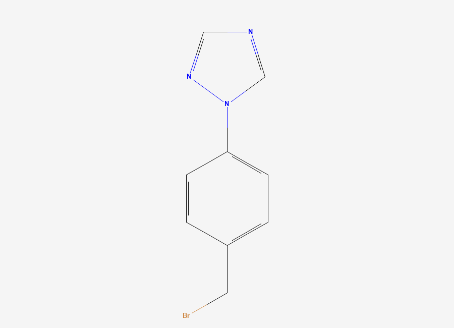 Two-dimensional chemical structure of 1-(4-(bromomethyl)phenyl)-1H-1,2,4-triazole