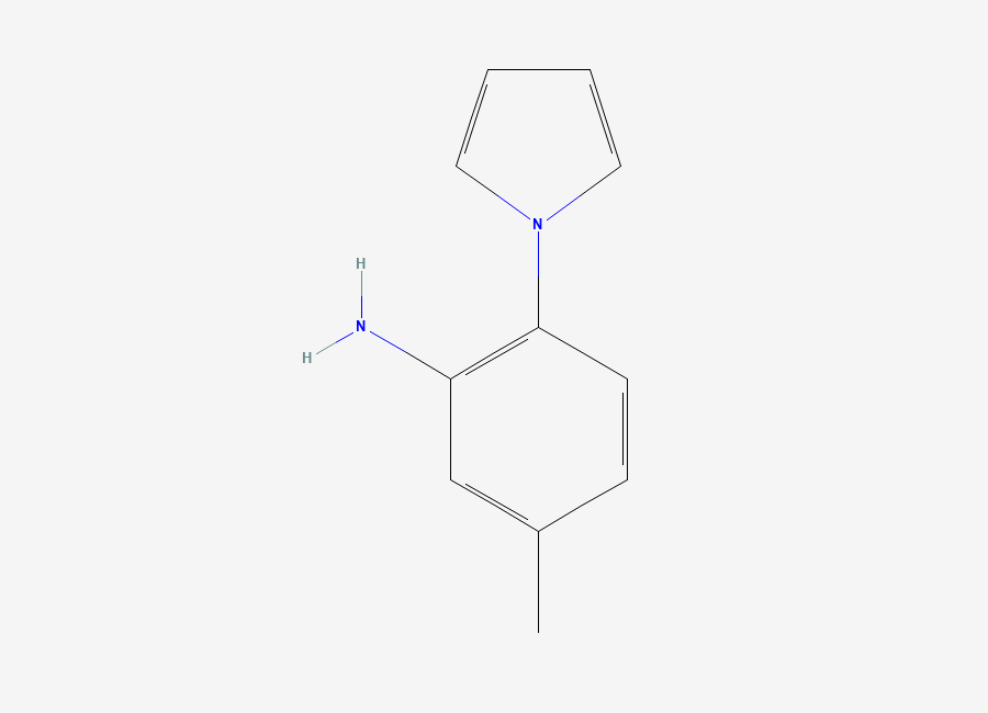 Two-dimensional chemical structure of 5-methyl-2-(1H-pyrrol-1-yl)aniline