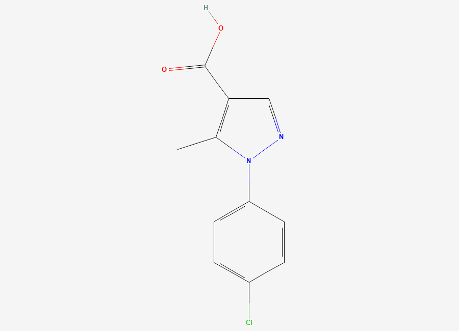 Two-dimensional chemical structure of 1-(4-chlorophenyl)-5-methyl-1H-pyrazole-4-carboxylic acid