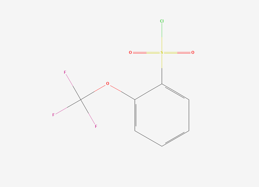 Two-dimensional chemical structure of 2-(Trifluoromethoxy)benzene-1-sulfonyl chloride