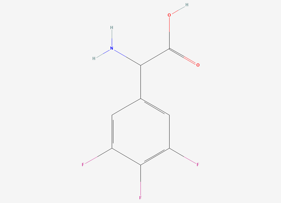 Two-dimensional chemical structure of 2-amino-2-(3,4,5-trifluorophenyl)acetic Acid