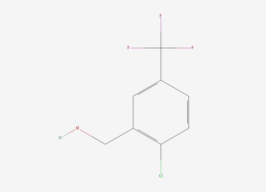 Two-dimensional chemical structure of 2-Chloro-5-(trifluoromethyl)benzylalcohol