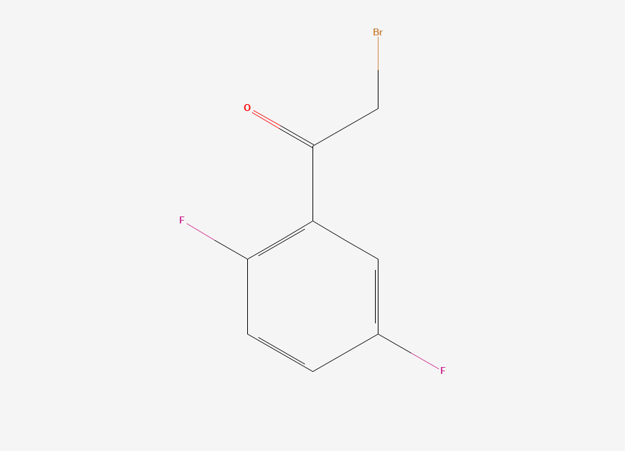 Two-dimensional chemical structure of 2-Bromo-1-(2,5-difluorophenyl)ethanone