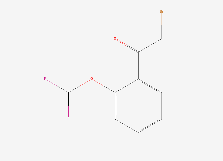 Two-dimensional chemical structure of 2-(Difluoromethoxy)phenacyl bromide