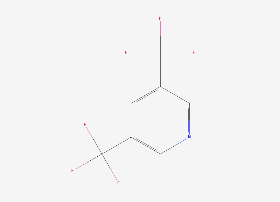 Two-dimensional chemical structure of 3,5-Bis(trifluoromethyl)pyridine