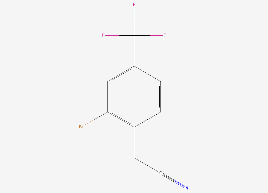 Two-dimensional chemical structure of 2-Bromo-4-(trifluoromethyl)phenylacetonitrile
