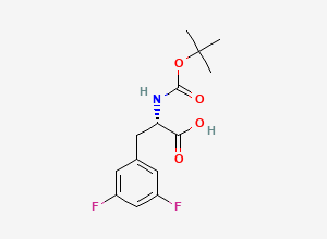 Two-dimensional chemical structure of 3,5-Difluoro-L-phenylalanine, N-BOC protected