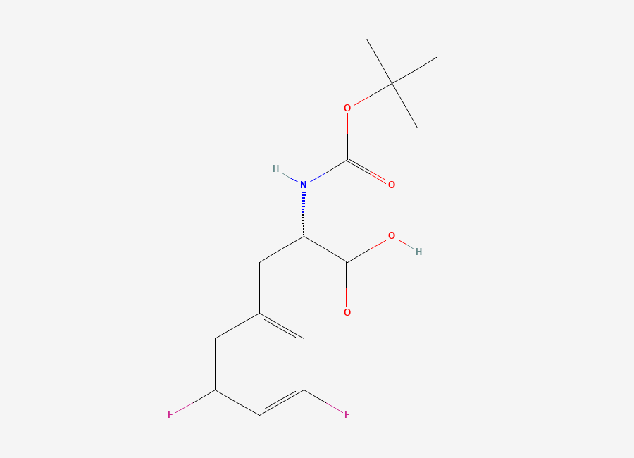 Two-dimensional chemical structure of 3,5-Difluoro-L-phenylalanine, N-BOC protected
