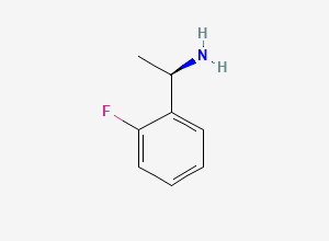 Two-dimensional chemical structure of (1R)-1-(2-Fluorophenyl)ethan-1-amine