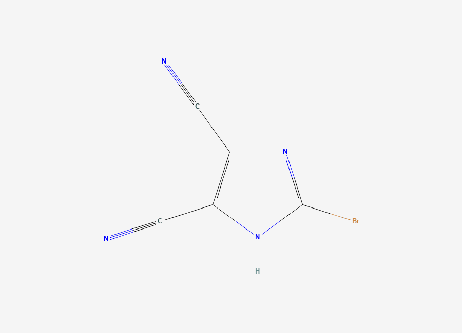 Two-dimensional chemical structure of 2-bromo-1H-imidazole-4,5-dicarbonitrile