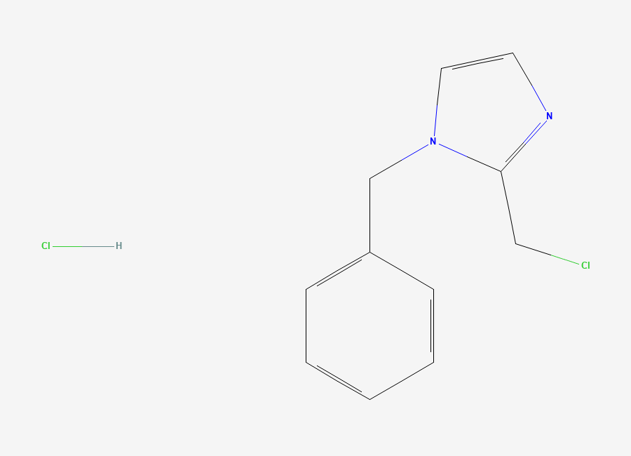 Two-dimensional chemical structure of 1-benzyl-2-(chloromethyl)-1H-imidazole hydrochloride