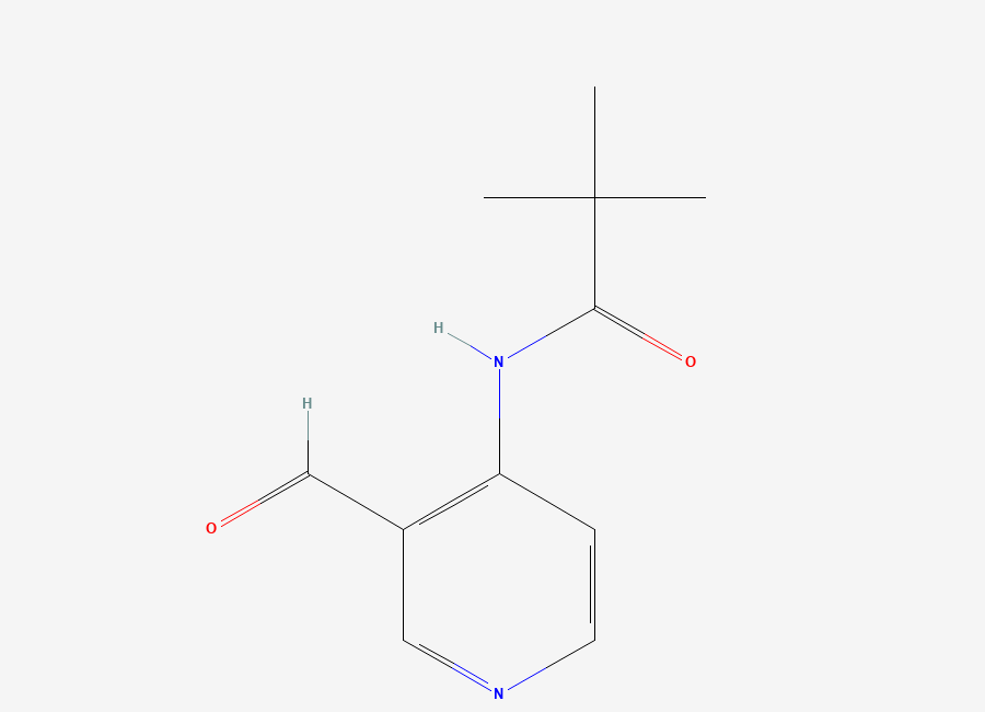 Two-dimensional chemical structure of N-(3-formylpyridin-4-yl)-2,2-dimethylpropanamide